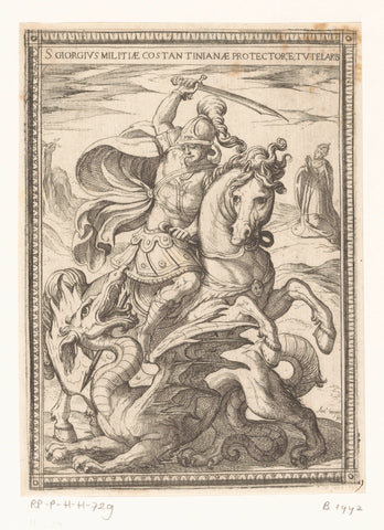 Saint George Killing the Dragon, Antonio Tempesta, 1565 - 1630 Canvas Print