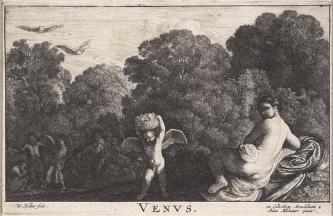 Venus, Wenceslaus Hollar, 1644 - 1652 Canvas Print