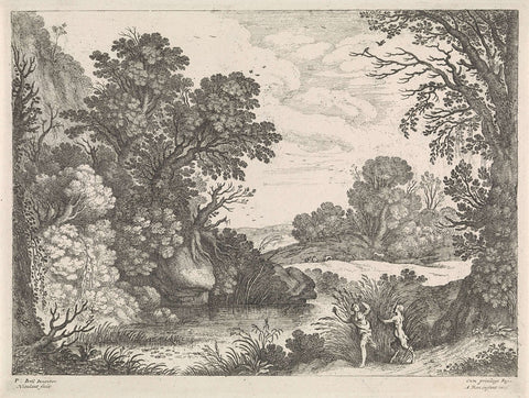 Pan and Syrinx, Willem van Nieulandt (II), 1594 - 1635 Canvas Print