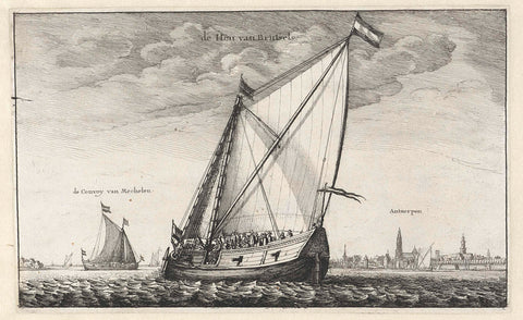 View of the Scheldt near Antwerp, Wenceslaus Hollar, 1647 Canvas Print