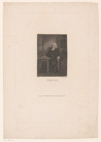 Portrait of René-Aubert Vertot, Tony Johannot, 1822 Canvas Print