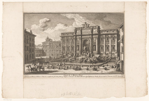 Trevifontein te Rome, Giuseppe Vasi, 1747 - 1761 Canvas Print