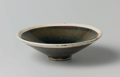 Shallow tea bowl with a 'hare's fur' glaze, anonymous, c. 960 - c. 1279 Canvas Print