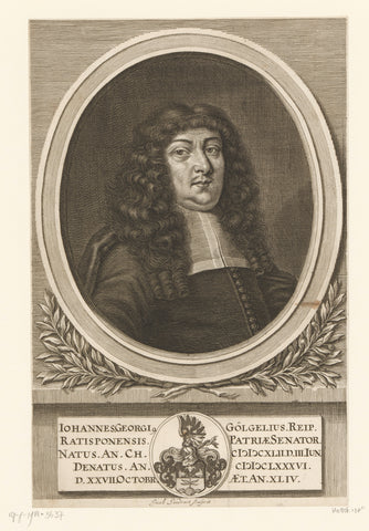 Portret van Johann Georg Gölgel, Jakob von Sandrart, 1686 Canvas Print