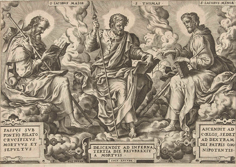 Three Apostles James the Superior, Thomas and James the Lesser, Pieter van der Heyden, 1568 Canvas Print