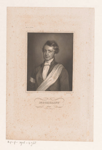 Portret van Dr. Schilling, Meinetzberger, 1840 - 1855 Canvas Print