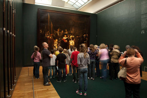 Room with visitors for the Night Watch and weapons on the wall in front left, 2009 Canvas Print