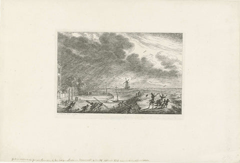 Floods at Halfweg, 1775, Simon Fokke, 1775 Canvas Print