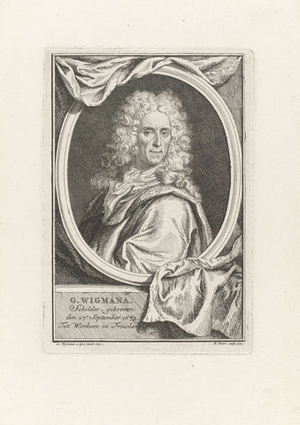 Portret van de schilder Gerard Wigmana, Bernard Picart, 1727 Canvas Print