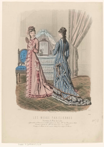 Les Modes Parisiennes, 1878, No. 1750 : Spécialité de Costumes (...), P. Deferneville, 1878 Canvas Print