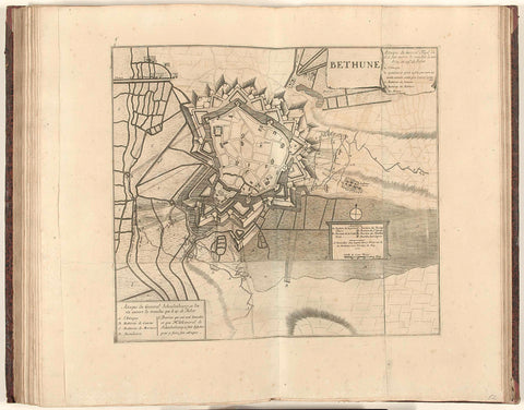 Map of the attacks on Béthune, 1710, Jacobus Harrewijn, 1710 Canvas Print