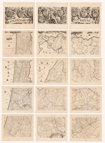 Map of the Rhineland Water Board, consisting of fifteen volumes, Cornelis Danckerts (I), 1687 Canvas Print