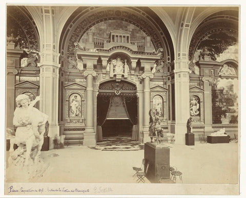 View of the entrance to the visual arts section at the Paris World's Fair in 1878, anonymous, 1878 Canvas Print