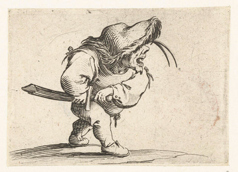 Dwarf with sword, in offensive attitude, Jacques Callot, 1621 - 1625 Canvas Print