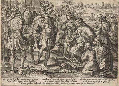 Greeting of Romulus, Pieter Jalhea Furnius, 1573 Canvas Print