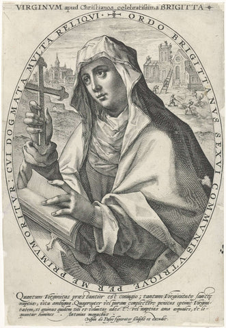 Saint Brigitta of Sweden, Crispijn van de Passe (I), 1602 Canvas Print