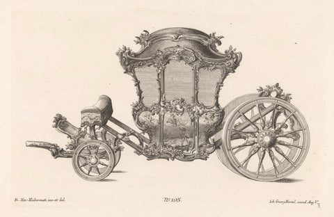 Closed carriage, anonymous, 1731 - 1775 Canvas Print