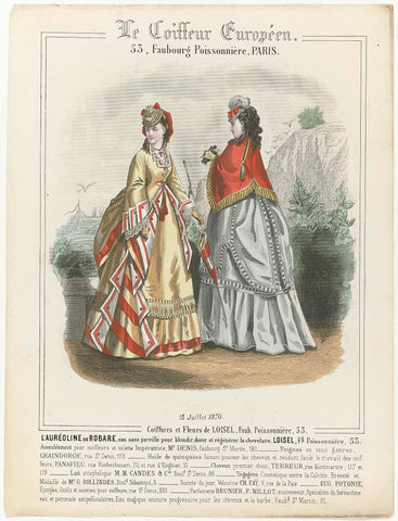 Le Coiffeur Européan, 15 July 1870 : L'Auréoline de Robar (...), anonymous, 1870 Canvas Print