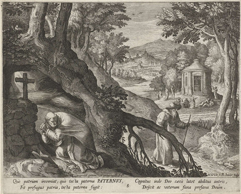 Saint Paternus as Hermit, Raphaël Sadeler (I), 1598 Canvas Print