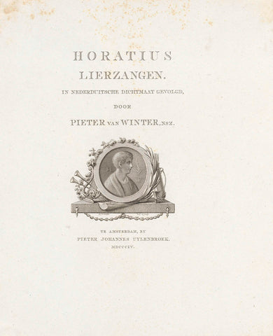 Title page for: Pieter van Winter, 'Horace Lierzangen', 1804, Reinier Vinkeles (I), 1804 Canvas Print