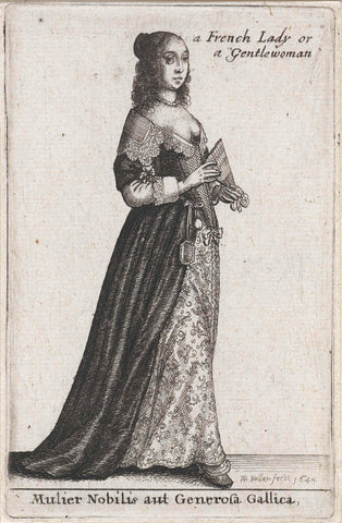 Mulier Nobilis aut Generosa Gallica / a French Lady or Gentlewoman, Wenceslaus Hollar, 1644 Canvas Print