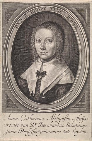 Portrait of Anna Catharina Althusius, Crispijn van de Passe (II), in or after 1626 - 1670 Canvas Print