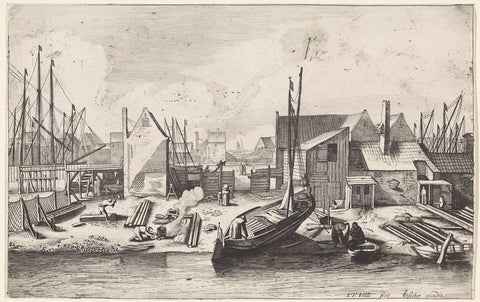 Shipyard, Jan van de Velde (II), 1603 - 1641 Canvas Print