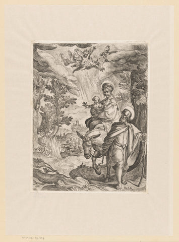 Flight to Egypt, Antonio Tempesta, 1565 - 1630 Canvas Print