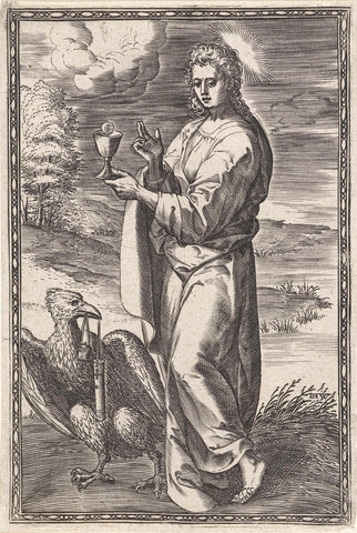 H. Johannes the Evangelist, Johannes Wierix, 1559 - before 1585 Canvas Print