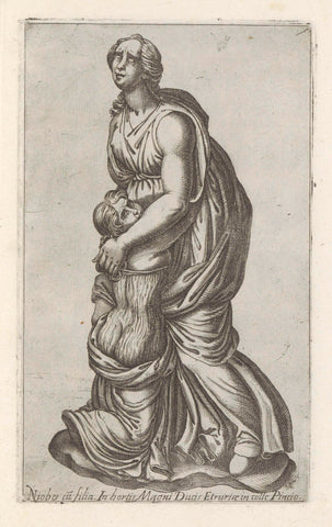 Sculpture of Niobe with her daughter, anonymous, 1584 Canvas Print