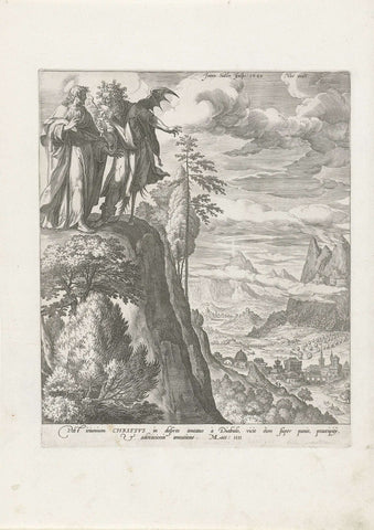 Temptation of Christ in the Desert, Johann Sadeler (I), 1582 Canvas Print