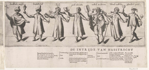 Procession through the chamber of rhetoric Het Galisbloemken from Haastrecht (second part), 1607, anonymous, 1607 Canvas Print