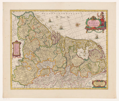 Map of the Seventeen Provinces, anonymous, c. 1700 Canvas Print