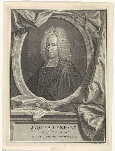 Portret van Jacques Lenfant, Bernard Picart, 1723 Canvas Print