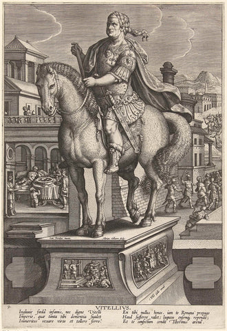 Emperor Vitellius on horseback, Adriaen Collaert, 1587- 1589 Canvas Print