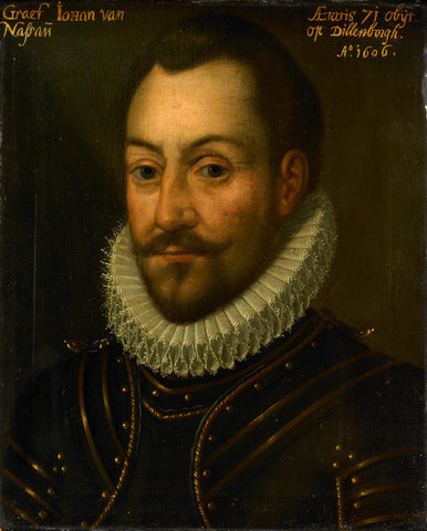 Portrait of an unknown Count or Officer, possibly Count John the Old of Nassau or Louis of Nassau, anonymous, c. 1609 - c. 1633 Canvas Print