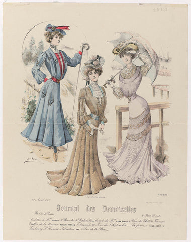 Journal des Demoiselles, 1 August 1902, No. 5282 : Toilets of Mrs Audigier (...), Monogrammist BC, 1902 Canvas Print