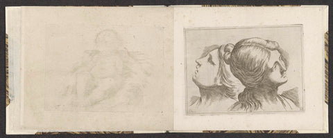 Two Heads of Women, Giuseppe Maria Mitelli, c. 1663 - c. 1666 Canvas Print