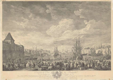 View of the port of Marseille, Charles Nicolas Cochin (II), 1760 Canvas Print