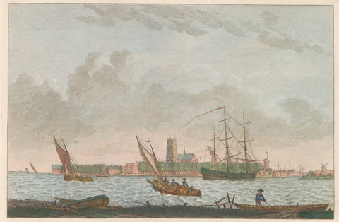 Dordrecht from the Merwede, ca. 1790, Carel Frederik Bendorp (I), 1824 - 1825 Canvas Print