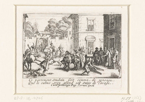 The prodigal son leaves his family home, Jacques Callot, 1635 Canvas Print