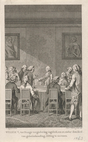 Installation of William V as hereditary stadtholder, 1766, Reinier Vinkeles (I), 1789 Canvas Print