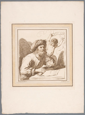 Prophet Isaiah sitting at a table, Adam von Bartsch, 1783 Canvas Print