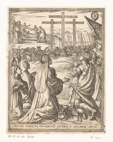 The discovery of the cross of Christ, Antonio Tempesta, 1565 - 1630 Canvas Print