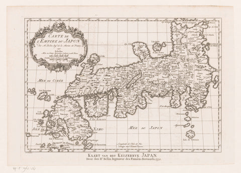 Map of the Empire of Japan, Jacob van der Schley, 1756 Canvas Print