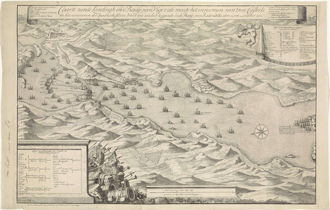 Map of the Battle of Vigo, 23 October 1702, Jan van Call (I), 1702 Canvas Print