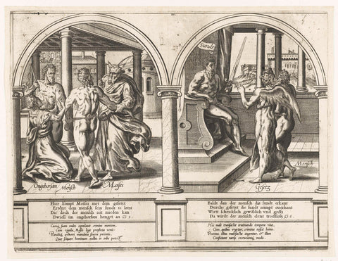 Man Confronted with Moses and the Reign of Sin, Frans Huys, 1546 - 1562 Canvas Print