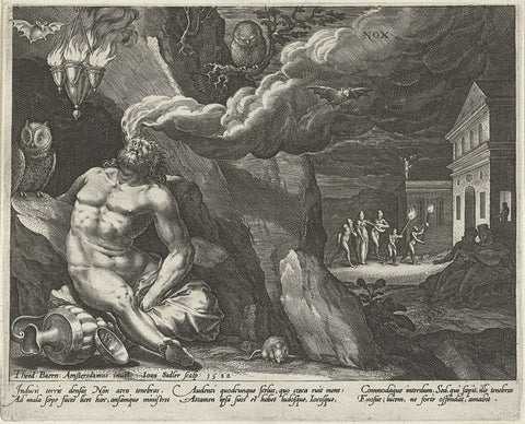 Nacht, Johann Sadeler (I), 1582 Canvas Print