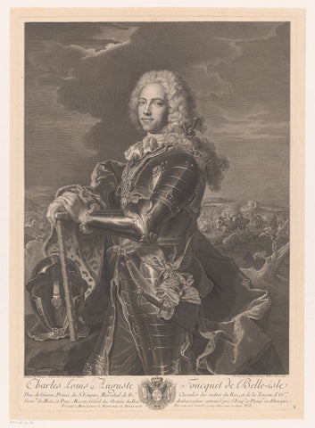 Portrait of Charles Louis Auguste Fouquet, duc de Belle-Isle, Johann Georg Wille, 1743 Canvas Print