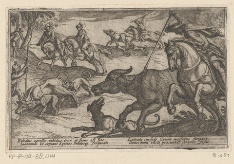 Hunt for wild oxen, Antonio Tempesta, 1602 Canvas Print